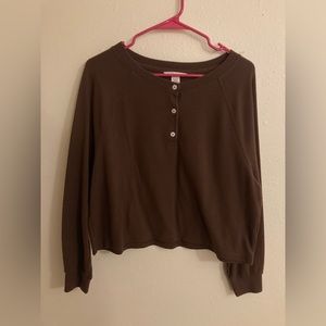 Brown button up long sleeve